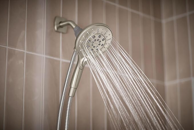 Moen 26112SRN Engage Spot Resist Brushed Nickel Six-Function Removable Handheld Showerhead with Magnetic Docking System, 5.5-Inch