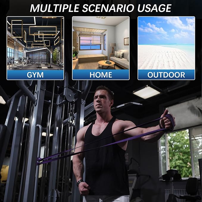 Resistance Bands for Working Out, Pull Up Assistance Bands, Exercise Workout Bands Set for Men Women, Stretch Bands for Physical Therapy, Muscle Training, Home Workouts-FlexoryFit
