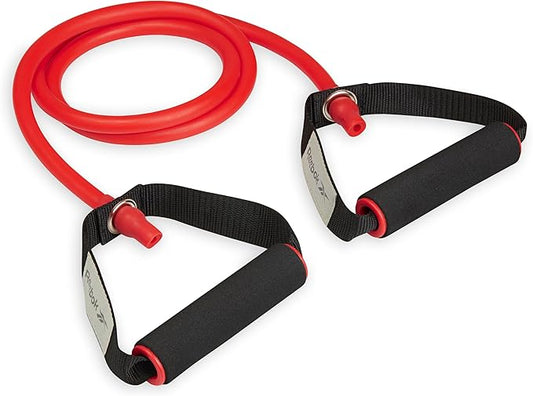 Reebok Resistance Tube Full Body Workout, Warm-Up & Strength Training Resistance Bands with Handles, Non-Slip Stretch Bands for Exercise, Fitness Bands for Men & Women-FlexoryFit