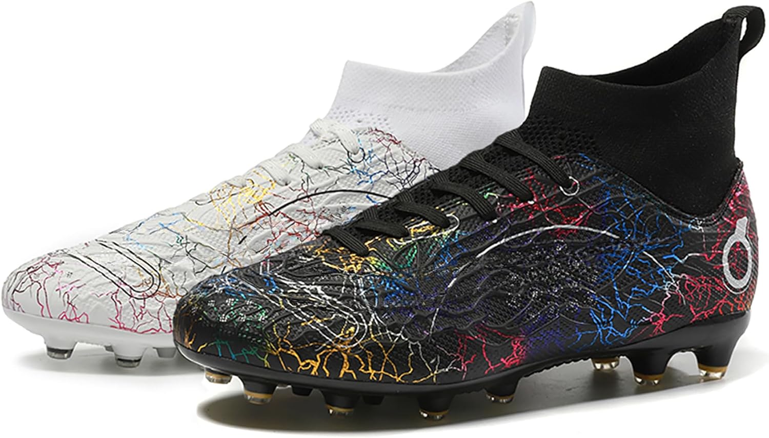 Men's Soccer Shoes High-Top Soccer Cleats Outdoor Breathable Athletic Professional Spikes Youth Boys Football Shoes Unisex