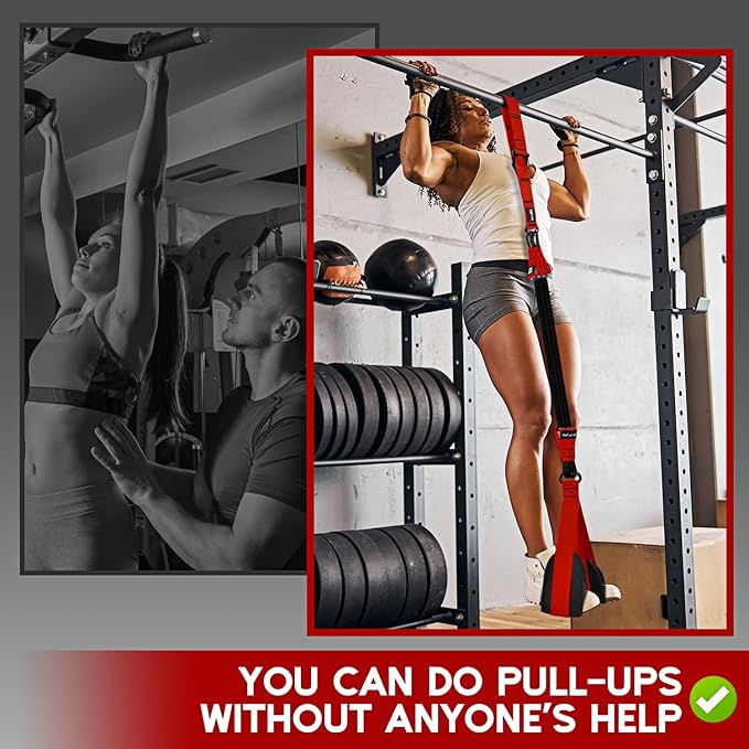Pull Up Assistance Bands, Adjustable Heavy Duty Resistance Band for Pull Up, 3 Pull Up Bands, Comfortable Fabric Feet/Knee Rest, Assistance Bands for Pull-Up, Home Fitness, Body Stretching-FlexoryFit