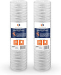 Aquaboon 1 Micron Whole House 20" x 4.5" String Wound Water Filter Replacement Cartridge for Well Water Compatible with SWC-25-2005, P5-20, 2-Pack