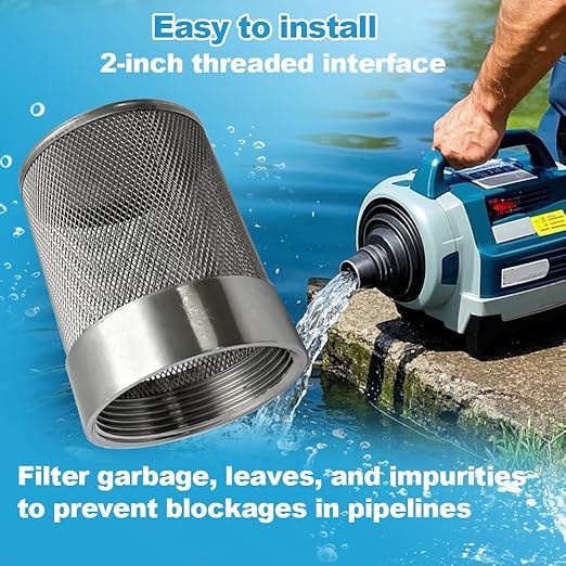 2inch 304 Stainless Steel Filter Head with Internal Thread Diameter of 58mm Connected to DN50 2-inch Water Pipe Filter Used to Remove Debris and Reduce Solid Entry（1pcs）