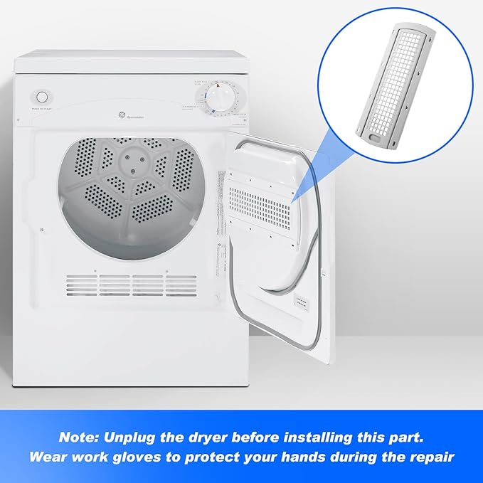 WE22X35337 Lint Screen Cover Grid Compatible with GE Washer Dryer | Replacement GE dryer lint trap | dryer lint filter housing