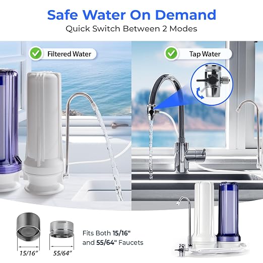 iSpring CKC2 2-Stage Countertop Water Filter, NSF/ANSI 58 Certified, Sediment & - Image 5