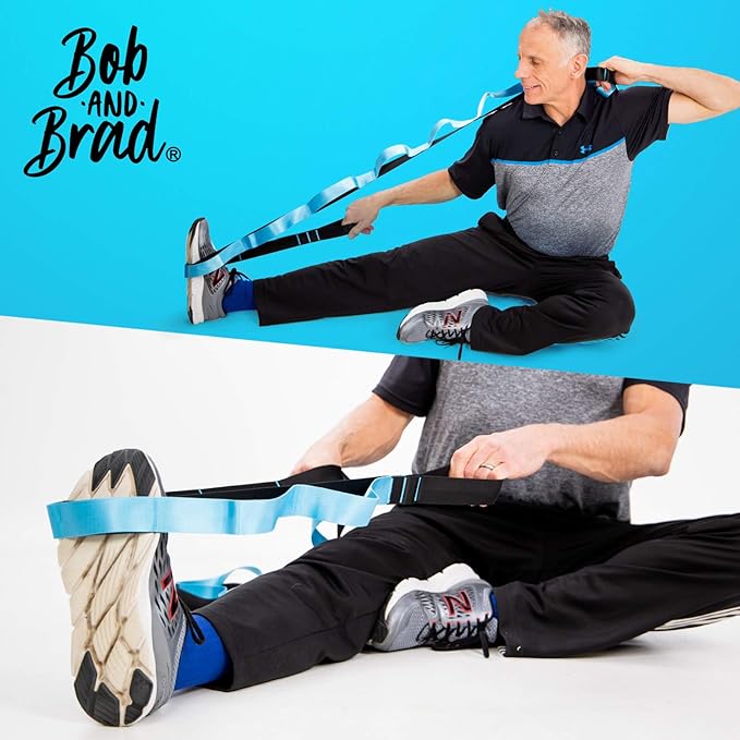 BOB AND BRAD 12 Loop Yoga Stretch Strap - Non-elastic for Stretching, Physical Therapy, Pilates, Dance, Gymnastics, and Athletic Trainers With Carry Bag-FlexoryFit