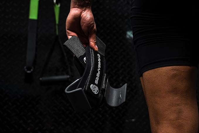 Gymreapers Weight Lifting Hooks (Pair), Heavy Duty Power Wrist Straps Hand Grip Support For Deadlifts, Pull Ups, Shrugs - Gym Gloves For Men and Women-FlexoryFit