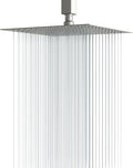 Lordear Rain Shower Head 12 Inch Solid Ultra Thin 304 Stainless Steel Adjustable Square Rainfall Shower Head Full Body Coverage with Silicone Nozzle 12” Waterfall Showerhead,Brushed Nickel