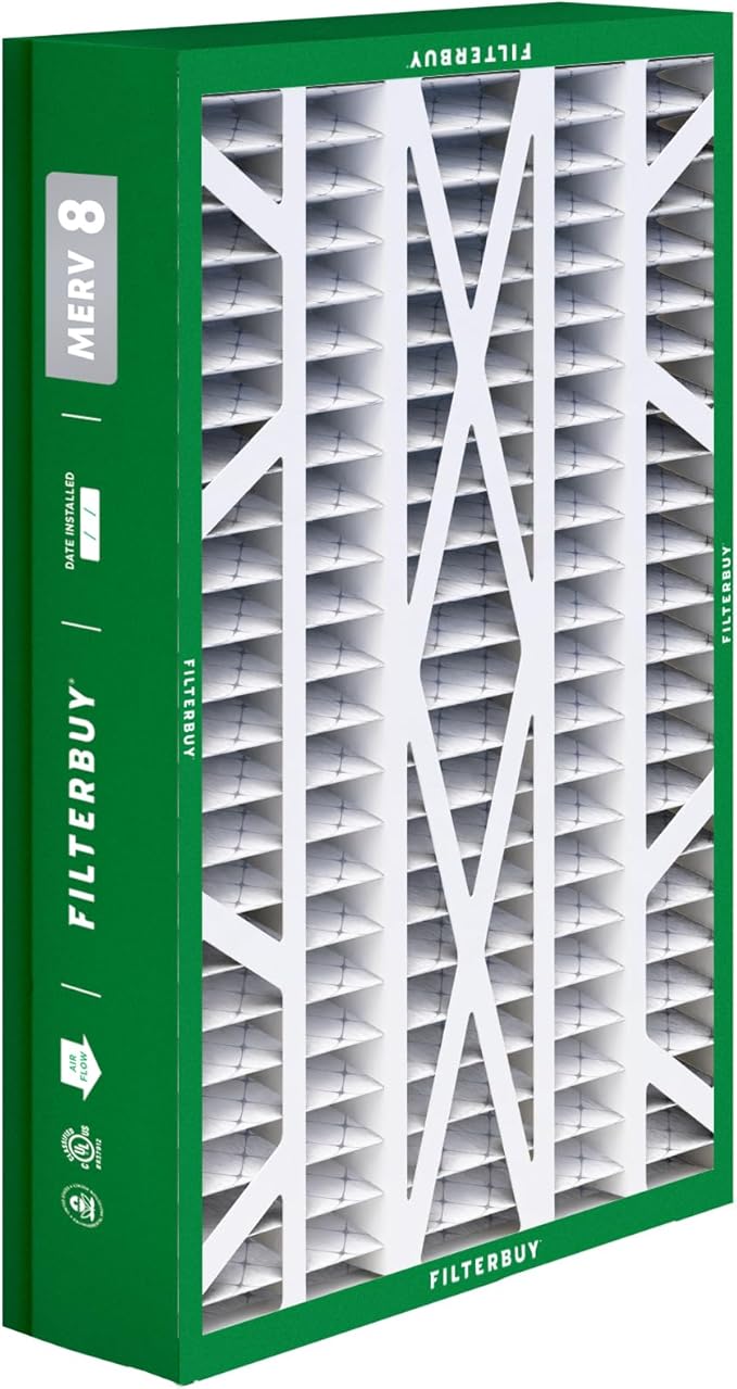 Filterbuy 14.5x27x5 Air Filter MERV 8 (MPR 700) Dust Defense (1-Pack), Pleated HVAC AC Furnace Filters for Trane, American Standard, Honeywell, & Accumulair (Actual Size: 14.06 x 26.13 x 4.97)