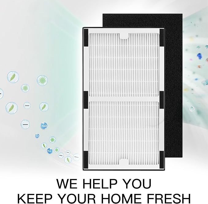 Idylis Idylis Air Purifier Filter C Replacement Set，2 Pack Hepa & 2 Carbon Filters Set for Idylis Air Purifiers IAP-10-280, IAP-10-200, Part # IAF-H-100C, IAFH100C