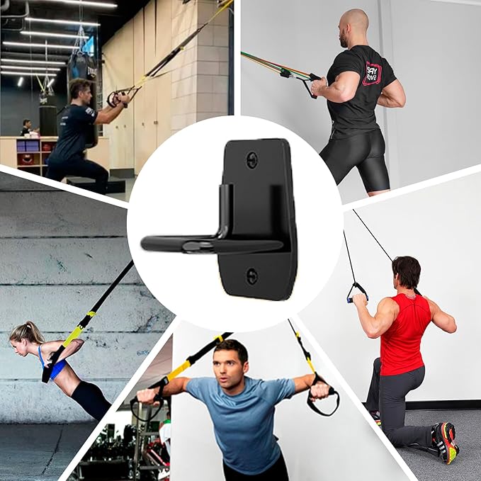Resistance Band Wall Anchor, Squats Workout Equipment, 3PCS Resistance Band Anchor Mount System, Arm Workout at Home Fitness Equipment, Home Gym Wall Anchor for Strength Training, Physical Therapy-FlexoryFit
