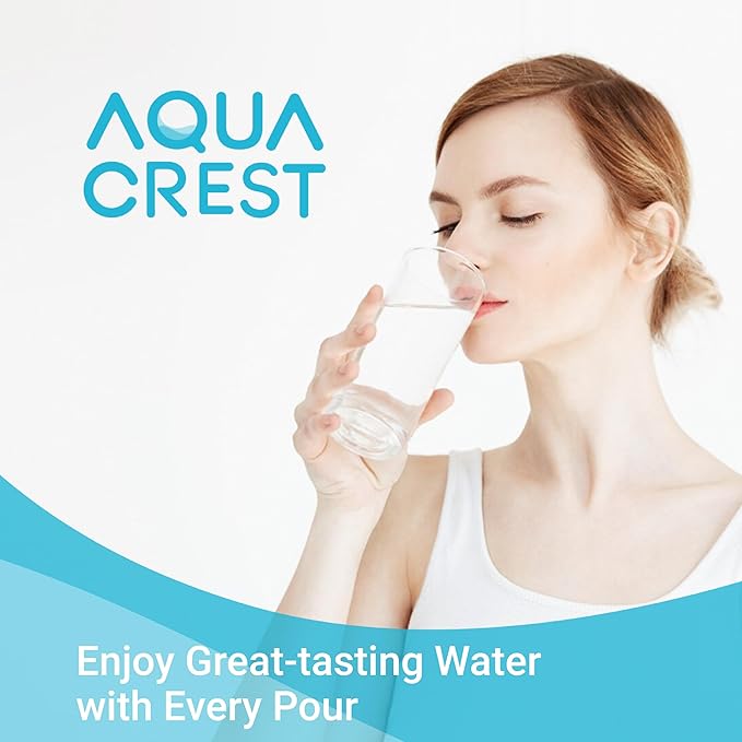 AQUA CREST Replacement for Brita® Refillable Filter, Brita® Refillable Water Filtration System, Less Plastic, Replaces 1,800 Plastic Water Bottles a Year, 6 Filters