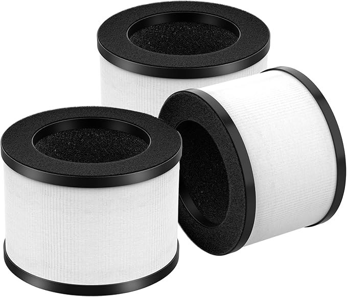 3 Pack TZ-K1 HEPA Replacement Filter Compatible with FreAire KN6391, Compatible with ToLife TZ-K1, Compatible with MK-01 MK-06, MJ012H, 3-in-1 HEPA Filter Replacement for Smoke Pollen, White