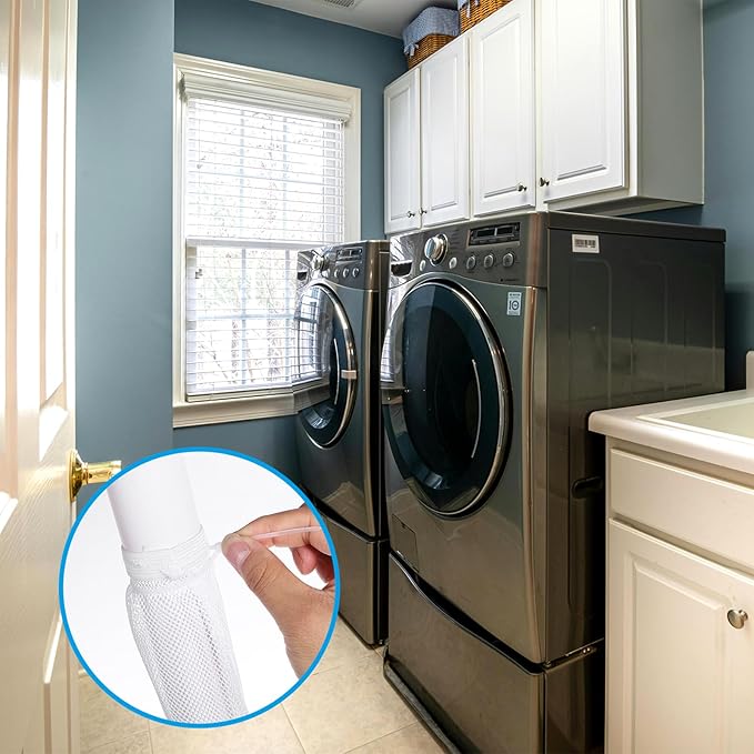 32 Pieces Lint Trap and Cable Ties Set for Washing Machine Laundry Lint Catchers Cable Ties for Discharge Hoses Effective Lints Filtration Fits Most Washing Machines