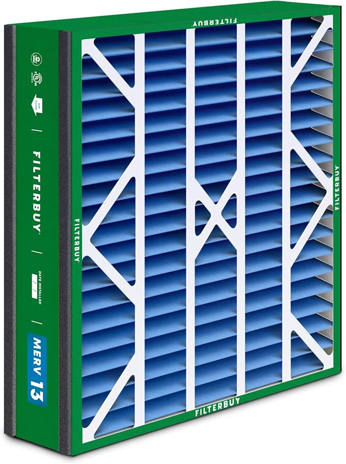 Filterbuy 20x25x5 Air Filter MERV 13 (MPR 1900) Health Defense (2-Pack), Pleated HVAC AC Furnace Filters for Trion Air Bear, Generalaire, Skuttle, and More (Actual Size: 19.63 x 24.13 x 4.88)