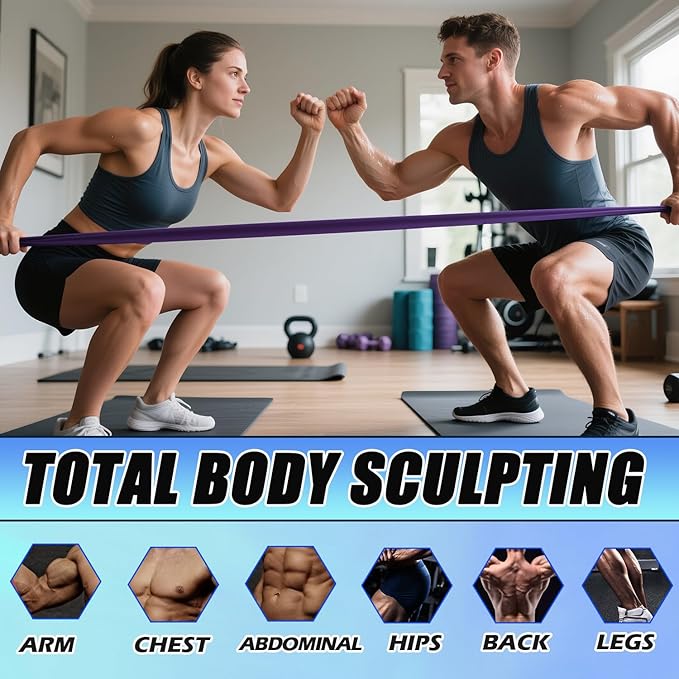 LEEKEY Resistance Bands Set for Pull-Up Assistance & Full-Body Training, Multi-Level Exercise Bands with Bag for Home Workouts, Physical Therapy, Strength Training (Men/Women)-FlexoryFit