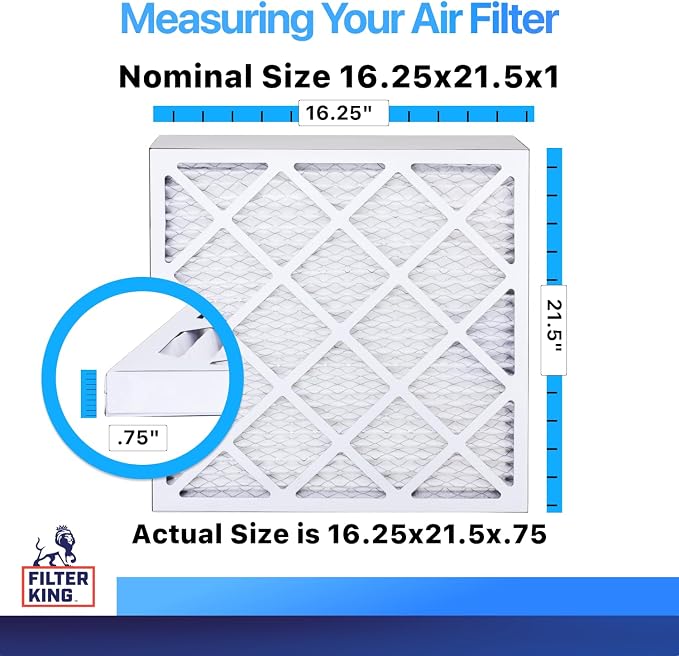 Filter King 16.25x21.5x1 Air Filter | 3-PACK | MERV 8 HVAC Pleated A/C Furnace - Image 2