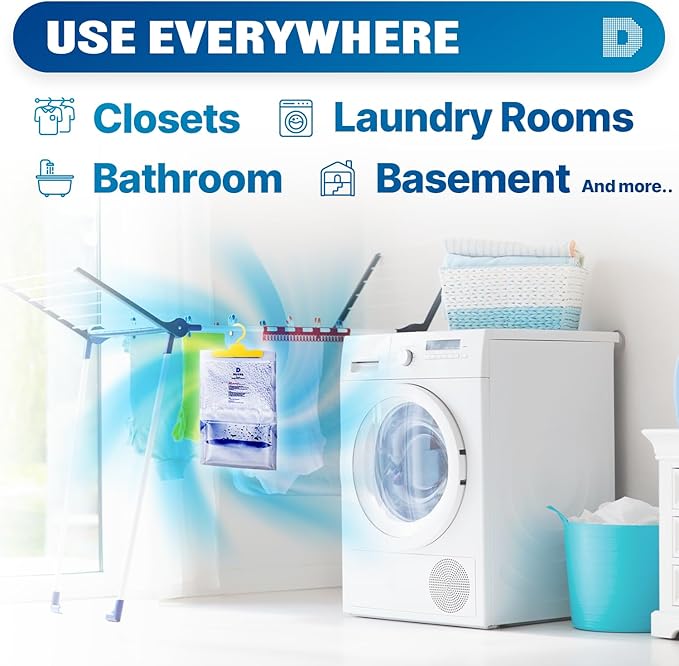 Dry & Dry 7 Packs [Net 14.1 Oz/Pack] Moisture Absorbers Dehumidifiers for Home Dehumidifier for Basement Dehumidifiers for Bedroom Small Dehumidifiers - Dehumidifiers Moisture Absorbers