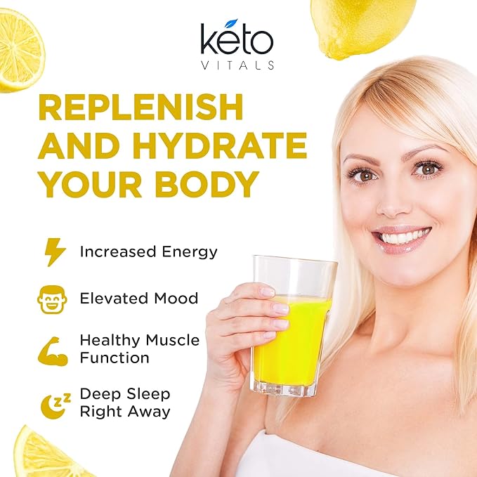 Keto Vitals Electrolytes Powder | Keto-Friendly Electrolytes with Potassium, Magnesium, Sodium, Calcium | Keto Electrolytes Supplement Energy Drink Mix | Sugar-Free, Zero Calories, Zero Carbs-FlexoryFit