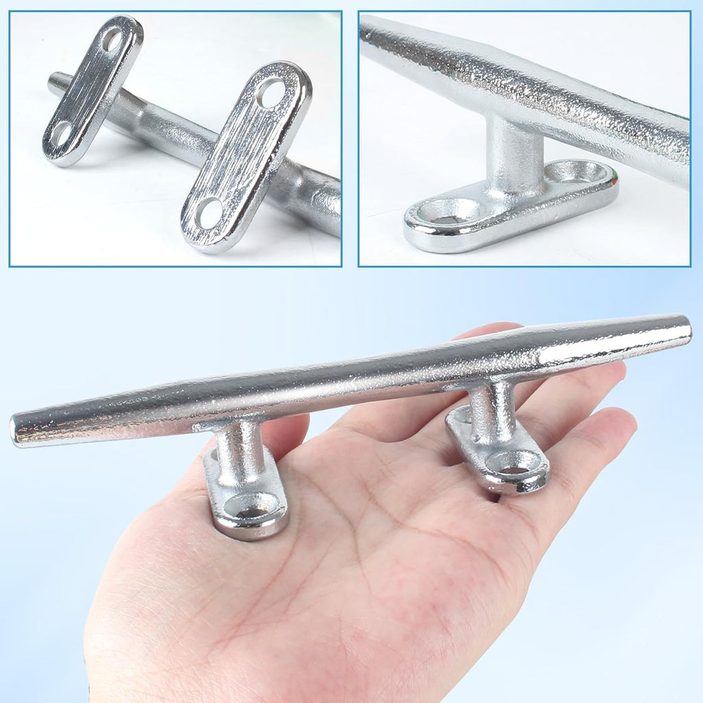 Chromium-Plated Boat Cleat, Boat Dock Cleats Open Base, Boat Cleats-Dock Cleat, Dock Cleats with Fasteners, Rope Cleat for Tying up Boats,Marine Decor(2Size,2Pack,4Pack)