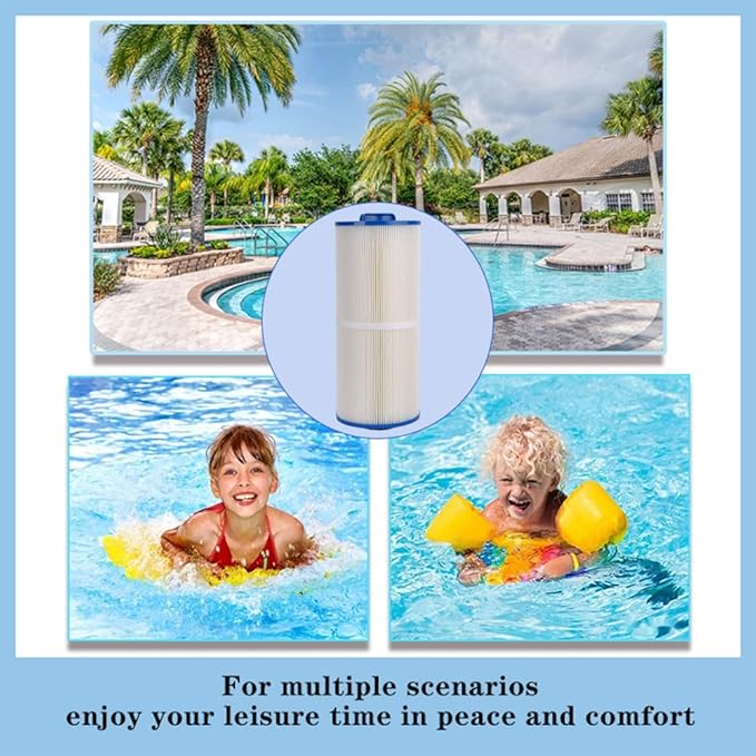 Spa Filter 6CH-960 Replaces Jacuzzi Filters J-300 J-400,Unicel 6CH-960,Pleatco PJW60TL-F2S,Filbur FC-2800,6540-476, 6540-383, Hot Tub Filter with Closed Handle 2 Pack（ Not be Removed）