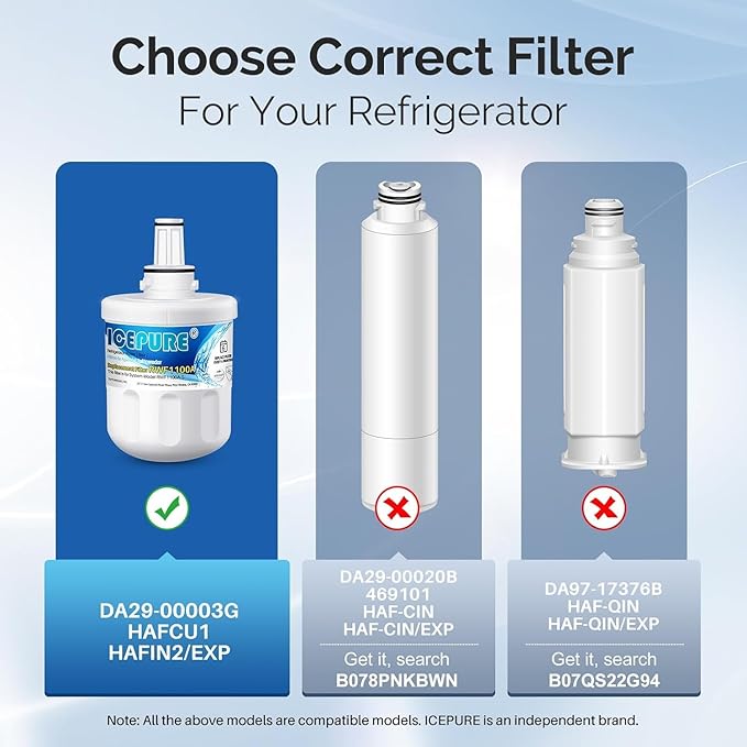 ICEPURE DA29-00003G Refrigerator Water Filter Replacement for Samsung DA29-00003B DA29-00003A DA29-00003D, Aqua-Pure Plus HAFCU1 RSG257AARS RFG237AARS RFG297AARS RS22HDHPNSR WF289 WSS-1 RWF1100A 2PACK