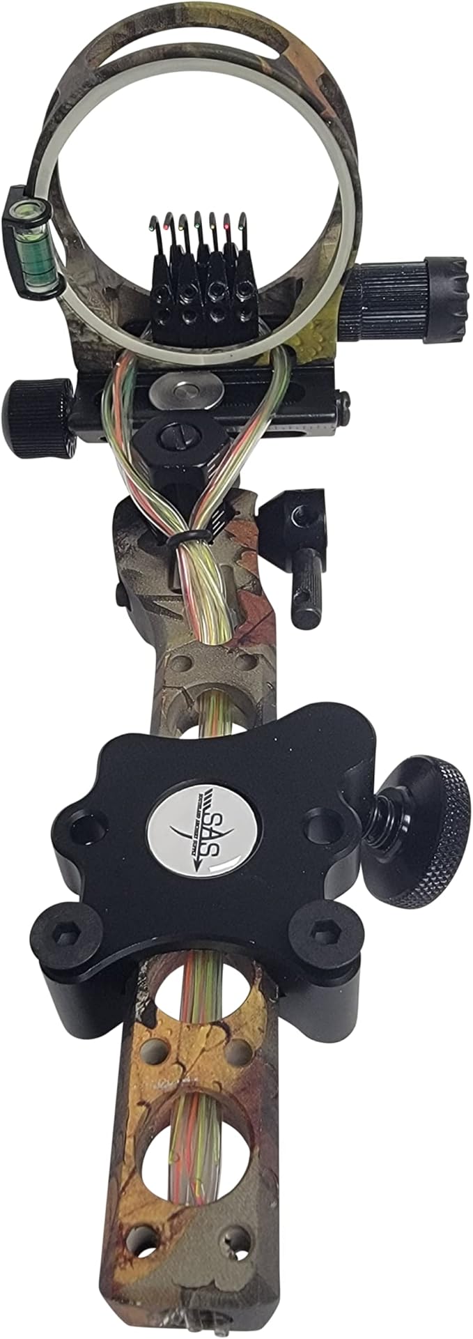 SAS Essence 019" Bow Sight with Micro Adjust Detachable Bracket with LED Sight Light for Archery Compound Bows Hunting Shooting