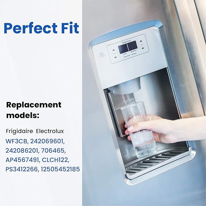 WF3CB Water Filter Replacement, Compatible with Frigidaire WF3CB, Pure Source 3, 706465, 242069601, 242086201, WF425 - Height 9 inches - 1 Pack (Packaging May Vary)