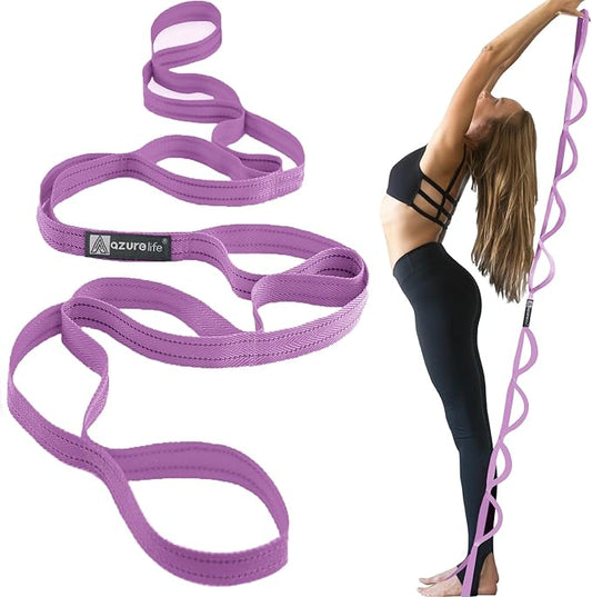 Premium Durable Stretch Straps with Loops, Stretching Strap for Physical Therapy, Multi-Loop Yoga Strap Fitness Exercise Strap for Yoga, Pilates, Dance, Flexibility&Exercise-FlexoryFit