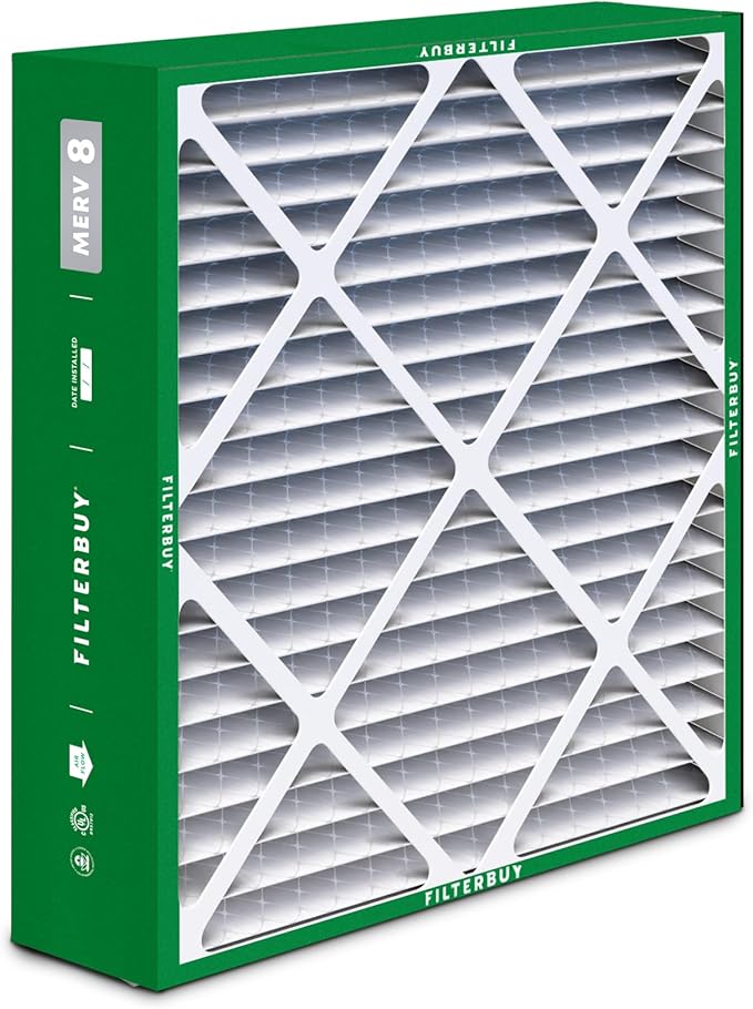 Filterbuy 20x20x5 Air Filter MERV 8 (MPR 700) Dust Defense (4-Pack), Pleated HVAC AC Furnace Filters for Amana, Coleman, Goodman, Maytag, York, and More (Actual Size: 20.25 x 20.75 x 5.25)