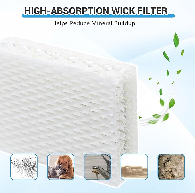 WF813 Humidifier Filter Compatible with Equate EQWF813, EQ-2119-UL, Relion RCM-832N RCM832, ProCare PCWF813, PCCM-832N, Cool Mist Humidifier Replacement Wick Filter 6 Pack