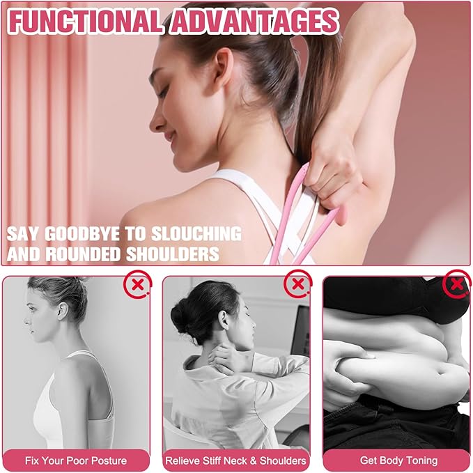 Resistance Bands, Figure 8 Exercise Bands for Women Men, Arm Back Elastic Rope for Glutes,Back,Fullbody Yoga Pulling Rope, Gift for Sports Lover/Beginner (25 lbs)-FlexoryFit
