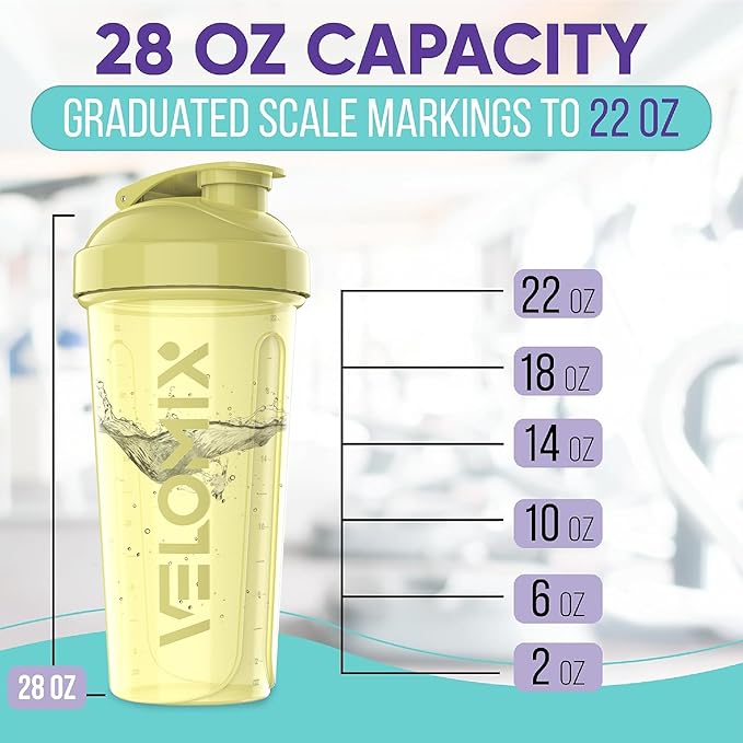 '-6 PACK- 28 oz Protein Shaker Bottle for Protein Mixes - 6x Wire Whisk | Leak Proof Shaker Cups for Protein Shakes | Protein Shaker Bottle Pack | Protein Shake Cup (Pastel Power Series)-FlexoryFit