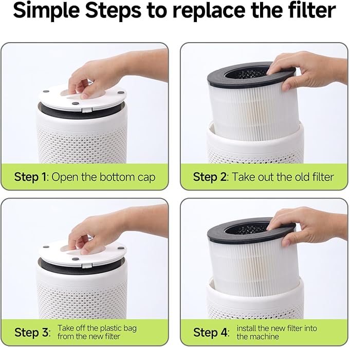 Cayman 608 320 Replacement Filter Compatible with Okaysou Cayman 608, Cayman 320 Air Cleaner Purifier, 3-in-1 Filter of Activated Carbon and Fine Pre-Filter, 2 Packs