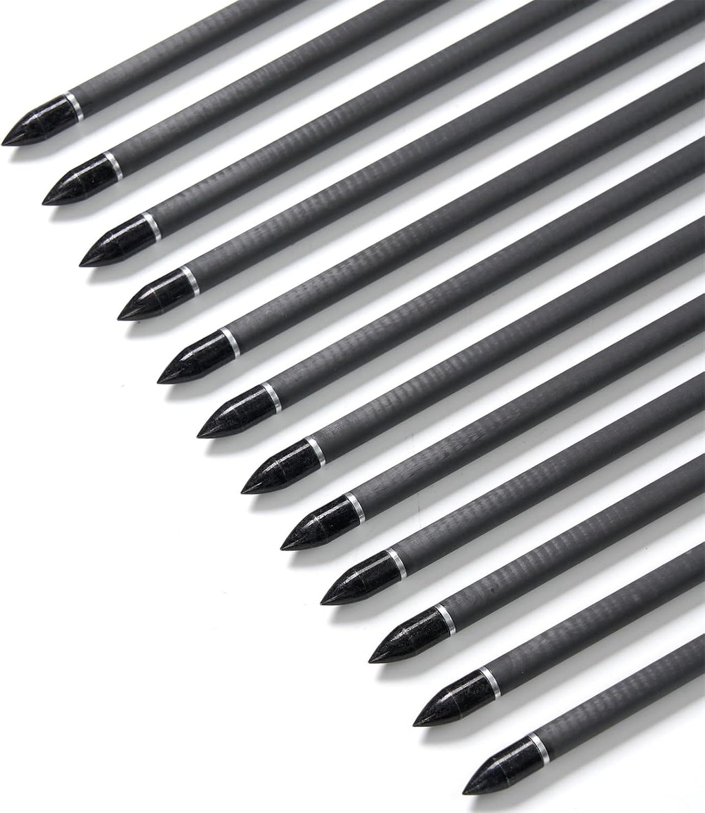 Crossbow Bolts 15 Inch Archery Carbon Crossbow Arrows with Moon Nocks Hunting Archery Arrows（12pcs