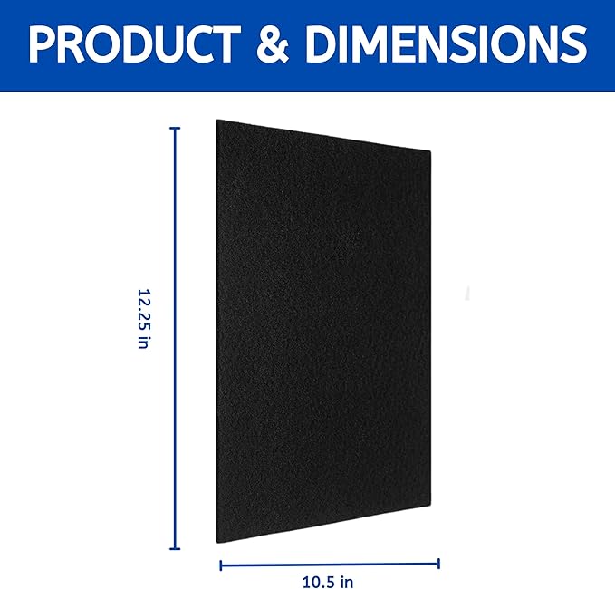 Nispira Replacement Carbon Pre Filter for Air Purifier, Compatible with Vornado Air Purifier Models AC300, AC350, AC500, AC550, PCO200, PCO300, PCO500 Compared to Part MD1-0023. A Set of 8 Filters
