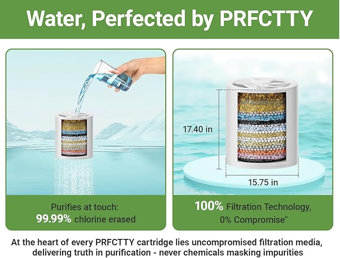 25-Stage Shower Filter prevents scale buildup,Revitalize Hair Skin & Nails with Purifying Water, softener hard water,99% Lead Chlorine, Fluoride & Chemicals removed. High-Output Fan Technology,Chrome