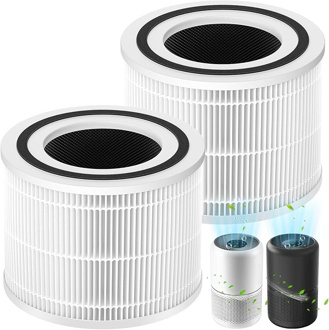 Core 300 Replacement Filter, Compatible with LEVOIT Core 300/300S/P350-P Air Purifier，3-in-1 H13 Grade True HEPA Replacement Filter, Compare to Part No. Core 300-RF, Core P350-RF, White,2 pack
