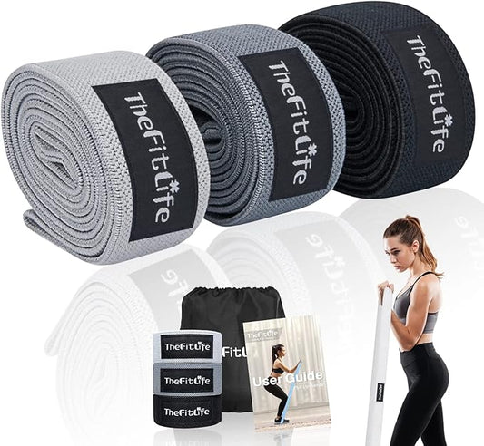 TheFitLife Resistance Exercise Bands for Women - Fabric Workout Bands for Booty, Hip, Glute, Leg, Thigh, Squat, Butt Lift Excersize and Fitness Loop Bands for Home Gym-FlexoryFit