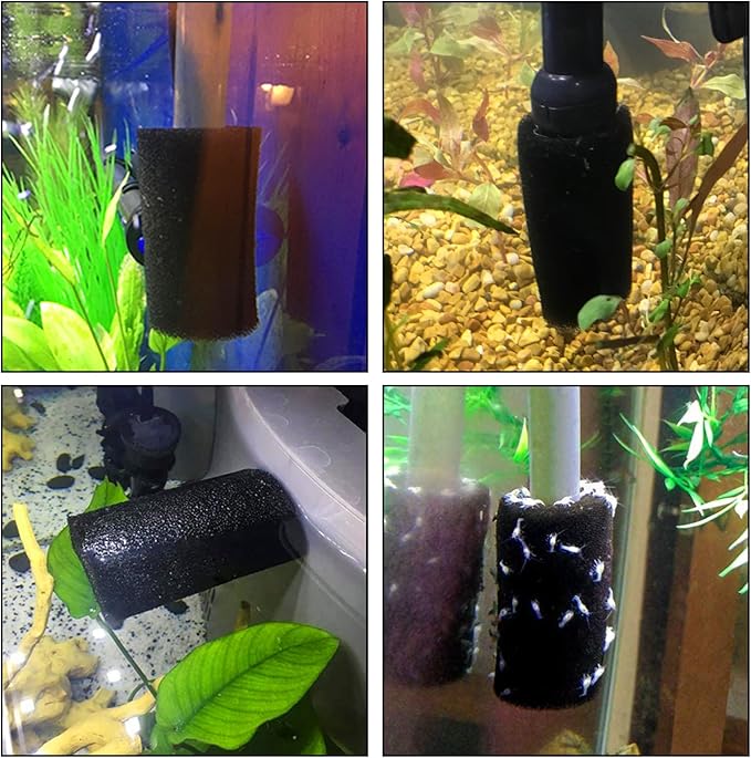 4 Pack Aquarium Pre-Filter, Small Foam Sponge Pond Filter Pad Media for Replacement Filter Fish Tank, for Outdoor Ponds