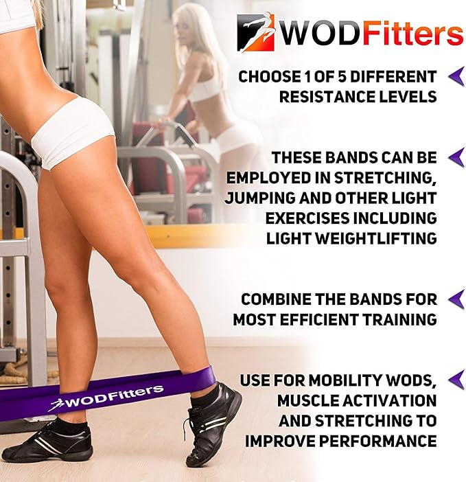 WODFitters Pull Up Assistance Band for Stretching, Mobility Workouts, Warm Up, Recovery, Powerlifting, Home Fitness and Exercise…-FlexoryFit