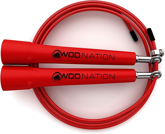 WOD Nation Adjustable Speed Jump Rope For Men, Women & Children - Blazing Fast Fitness Skipping Rope Perfect for Boxing, MMA, Endurance-FlexoryFit