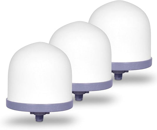 Replacement Ceramic Dome Water Filter 0.2 to 0.5 micron for Countertop & Water Coolers. First Stage of Filtration, Traps all Impurities (Set of 3)