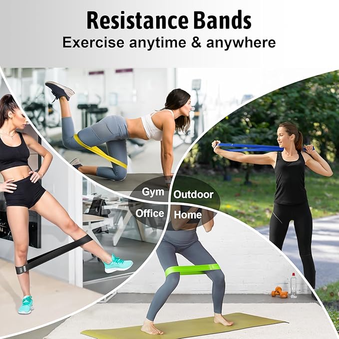 Resistance Bands for Working Out, Exercise Bands Resistance Bands Set with 5 Resistance Levels, Multi-Colored Workout Bands for Indoor & Outdoor Fitness, Leg Strength Training, Yoga-FlexoryFit