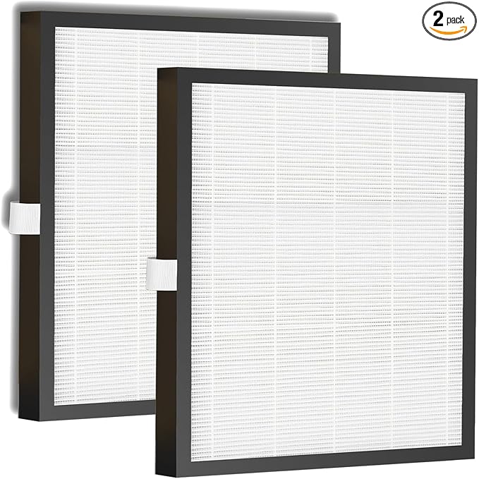 2 Packs KJ217 Air Purifier Filter Compatible with MOOKA H13 HEPA Air Purifier With Auto Mode for Pets, High-Efficiency Activated Carbon Air Filter for Smoke,Wildfire