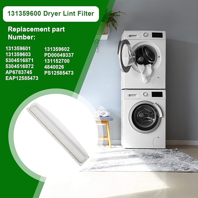 New 131359600 Dryer Lint Screen Filter Replacement for Frigidaire GE Kenmore,Replaces 5304516871 131359601 131359602 131359603 131152700 5304516872 Dryer Lint Filter