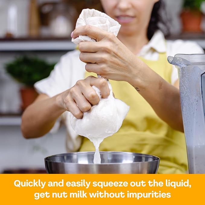 8 Pcs Cheese Cloth Bag for Straining, Nut Milk Bag Cheese Cloths Cloth Strainer for Juicing, Fine Mesh Strainer Reusable for Filtering Juice Coffee Yogurt Tea