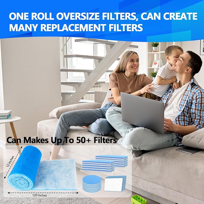 12" x120" Air Vent Filters, Cut to Fit Air Filter, MERV 8 Triple Vent Filter - Image 3