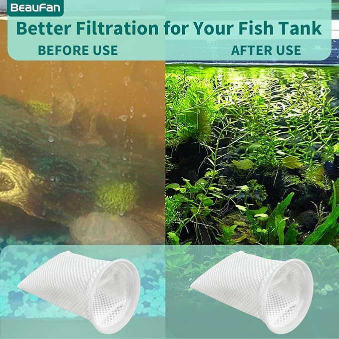 7 Inch 2 Pack 150 Micron Honeycomb Filter Socks for Fish Tank, Aquarium Filter Sock 3D Honeycomb Design Filter Sock, Aquarium Filter Bags for Saltwater