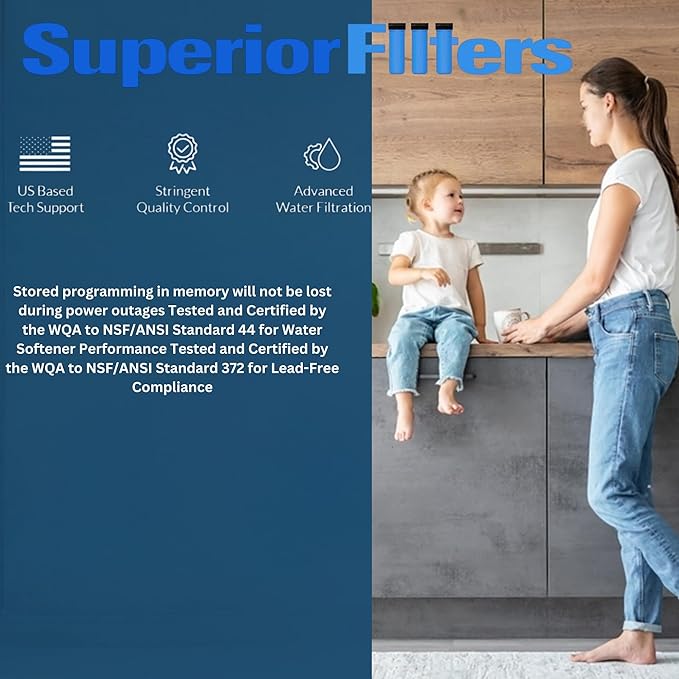 SUPERIOR Whole House Water Softener System - 48,000 Grains Whole House Water Softener (works with salt or potassium) Digital Metered Control Head (48,000 Grains) - NSF Certified (48,000)